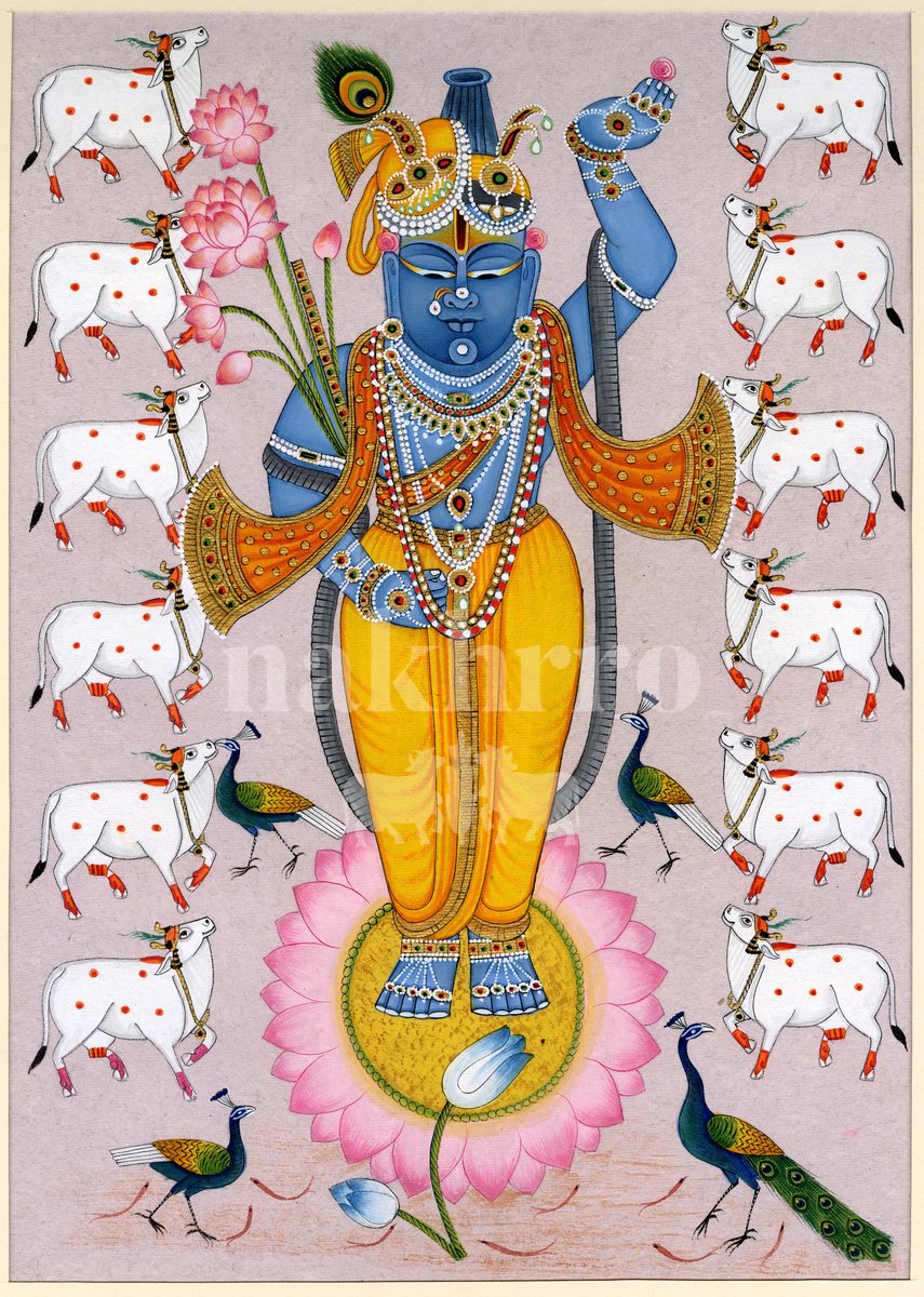 lotus shrinathji blush full | Nakhrro museum-grade archival print