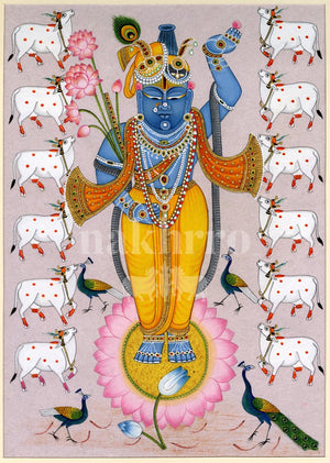 lotus shrinathji blush full | Nakhrro museum-grade archival print