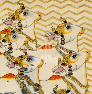 right facing sacred cows detail 1 | Nakhrro museum-grade archival print