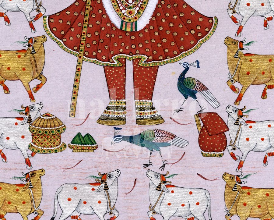 shrinathji cows blush detail 2 | Nakhrro museum-grade archival print