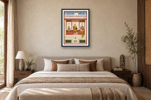Durga, Vishnu & Shiva museum-grade art print in a bedroom