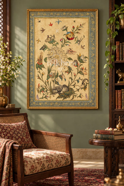Fantastical Animals and Birds — reading room styling mockup