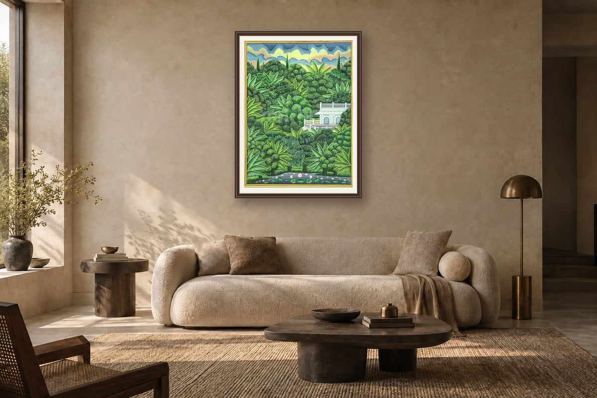 Gardens Of Pichwai Nidhivan styled in a premium living room