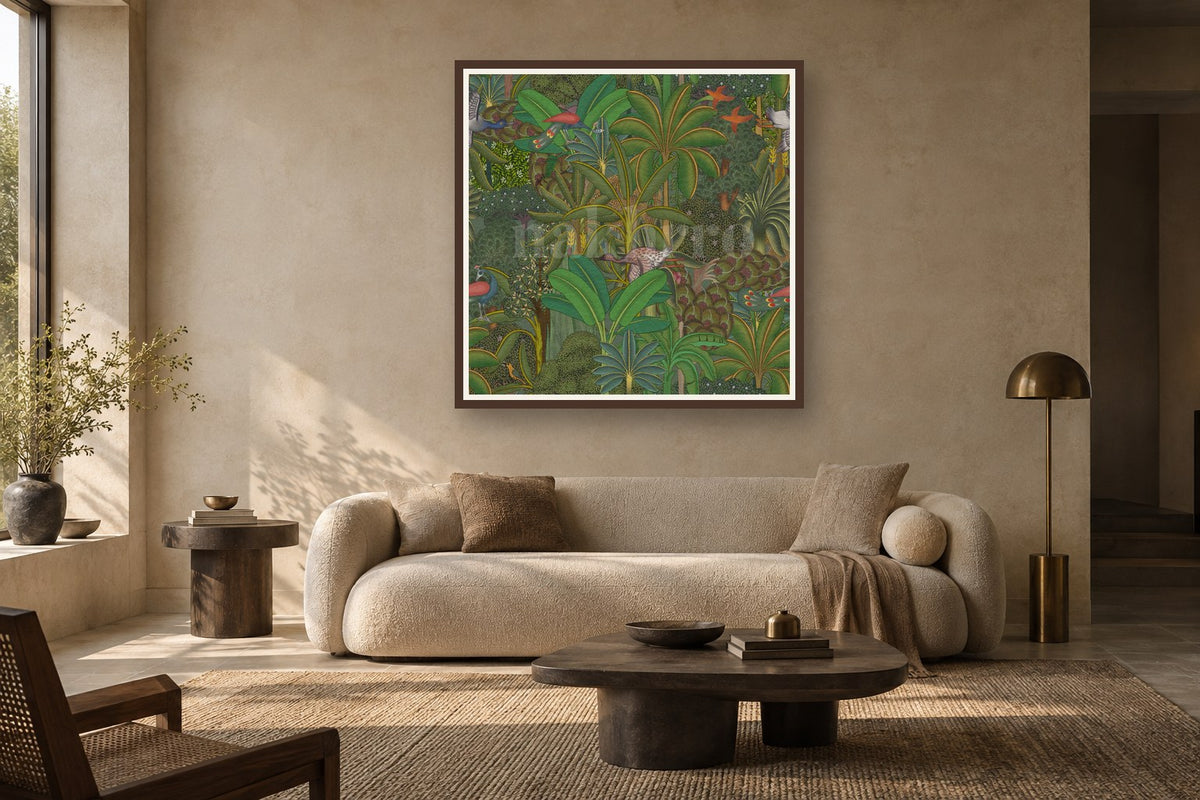 Gardens Of Pichwai styled in a premium living room