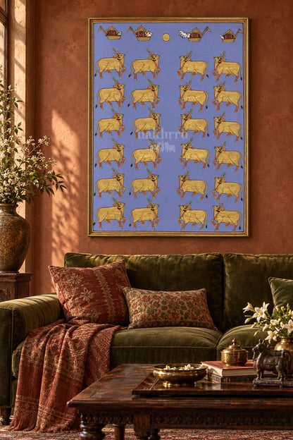 Golden Cow Procession on Lavender — room view 1