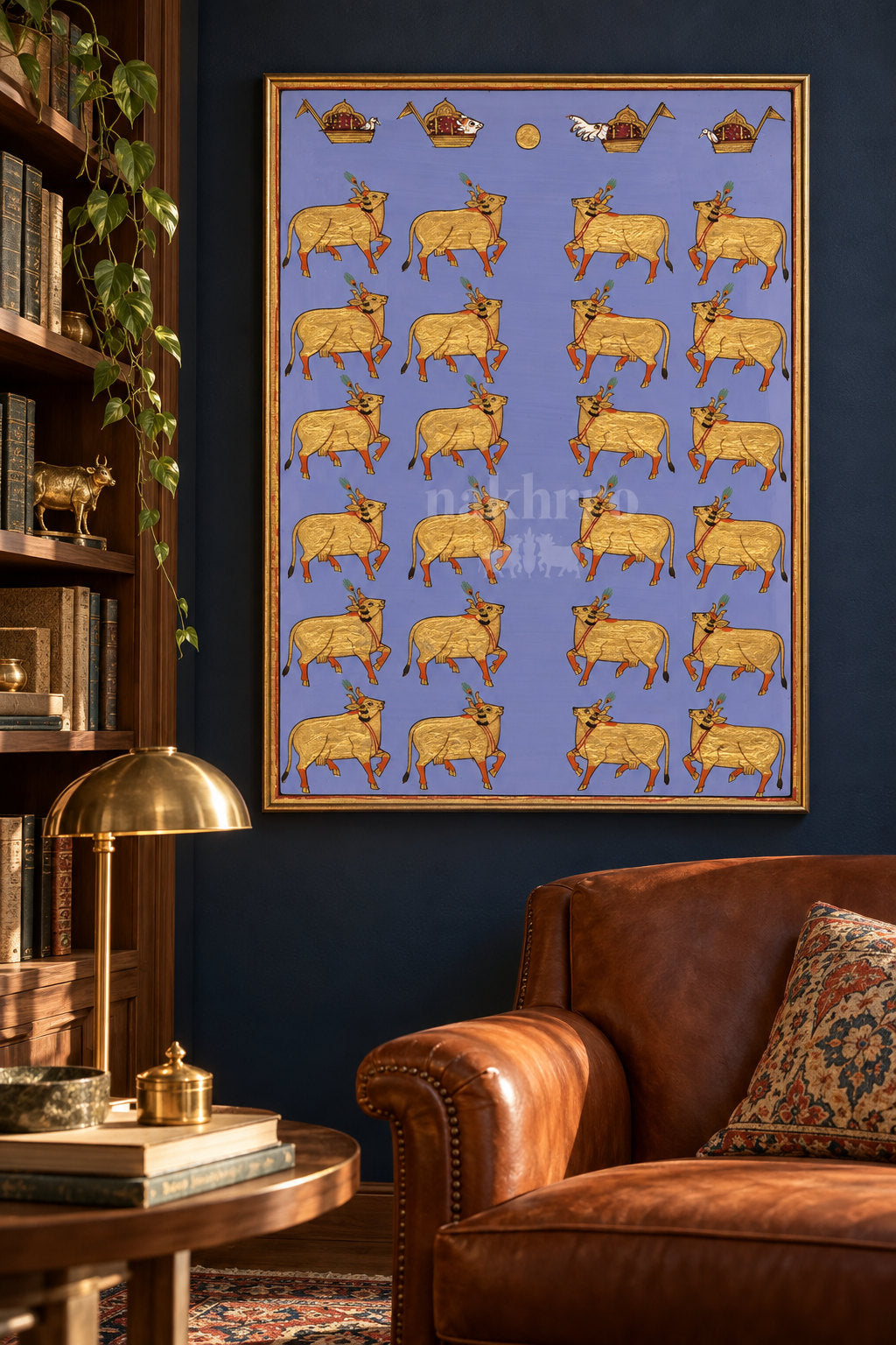 Golden Cow Procession on Lavender — room view 3