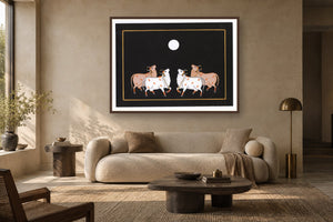 Gopashtami Full Moon Kamdhenu styled in a premium living room