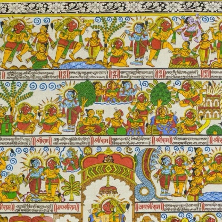 Hanuman Chalisa Art Print | Archival Paper & Canvas — original artwork close-up 1
