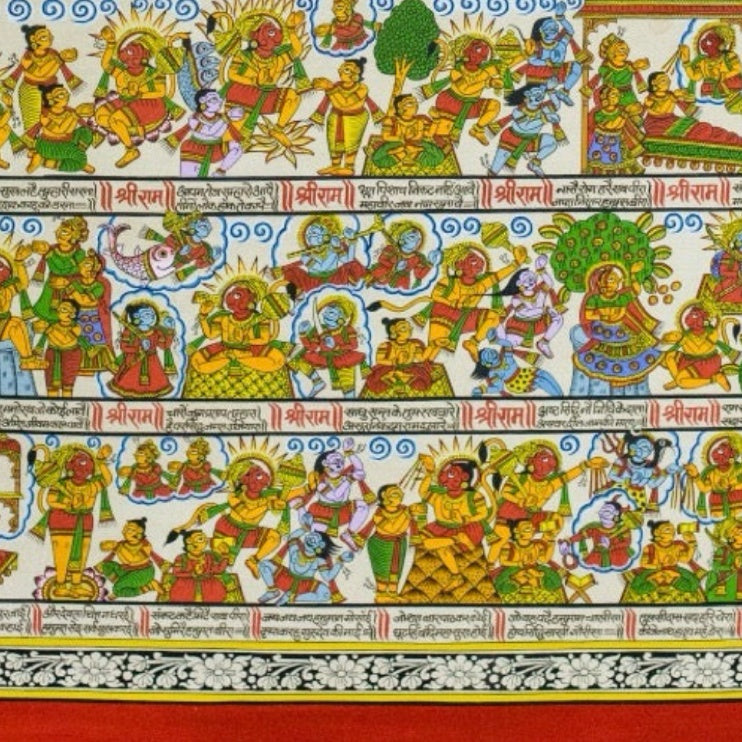 Hanuman Chalisa Art Print | Archival Paper & Canvas — original artwork close-up 3