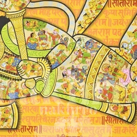 Hanuman Chalisa Artwork Print – Museum-Grade Canvas & Paper Wall Art — original artwork close-up 2