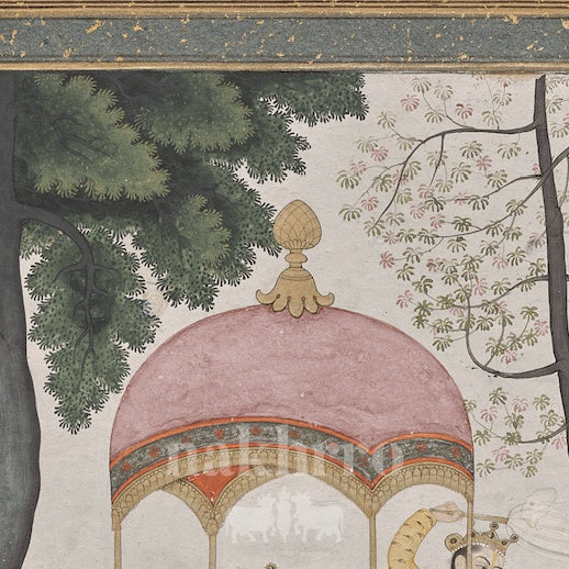 Rama Darbar with Hanuman – Archival Indian Miniature Art Print — original artwork close-up 1