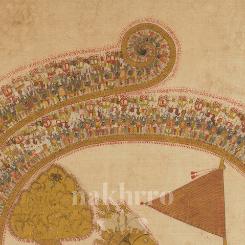 Hanuman Carrying Sanjeevani — original artwork close-up 1