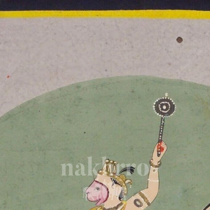 Hanuman Victory Scene | Museum-Grade Indian Miniature Art Print — original artwork close-up 1
