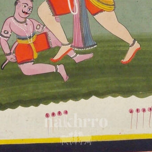 Hanuman Victory Scene | Museum-Grade Indian Miniature Art Print — original artwork close-up 3