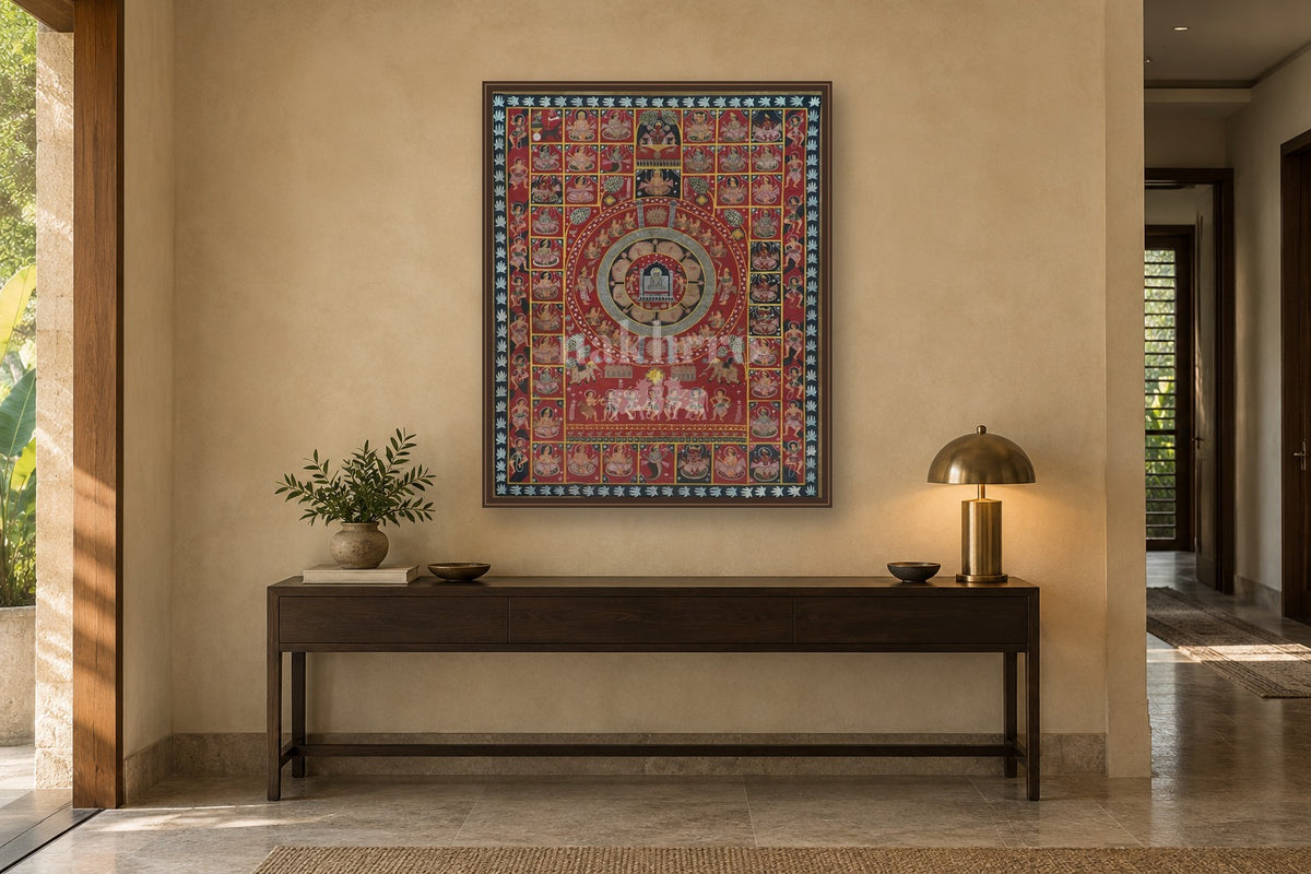 Jain Kalachakra Art with 24 Tirthankars in an entryway
