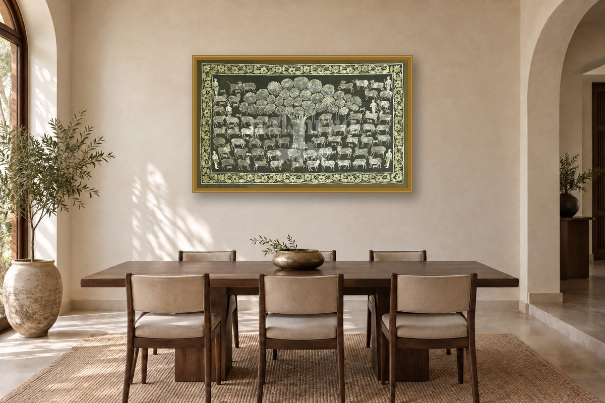 Kamdhenu Under Kalpavriksha in a dining room