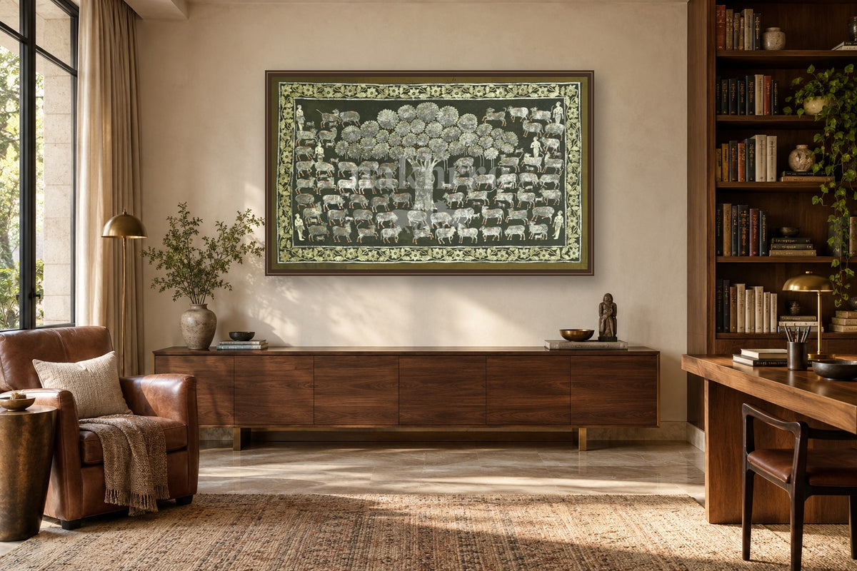Kamdhenu Under Kalpavriksha in a study room