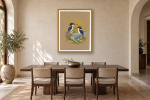 Kingfisher Bird styled in a premium dining room