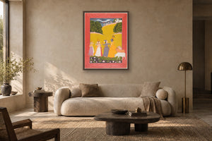 Krishna with Gopis in a Lotus Pond in a living room