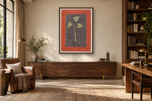 Krishna on the Peepal Leaf with Brahma in a study room