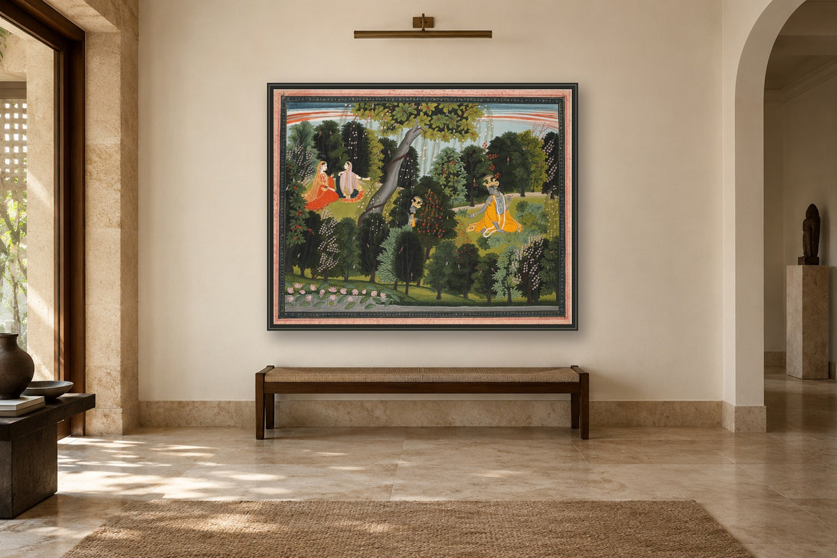 Krishna Watching Radha in a gallery room