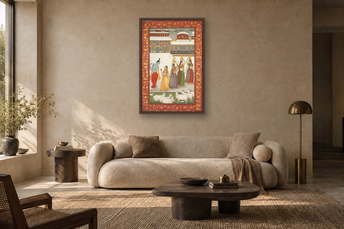 Krishna with Gopis in a living room