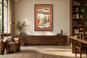 Krishna with Gopis in a study room