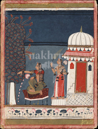 Lady Offering Flowers at a Shiva Shrine — artwork
