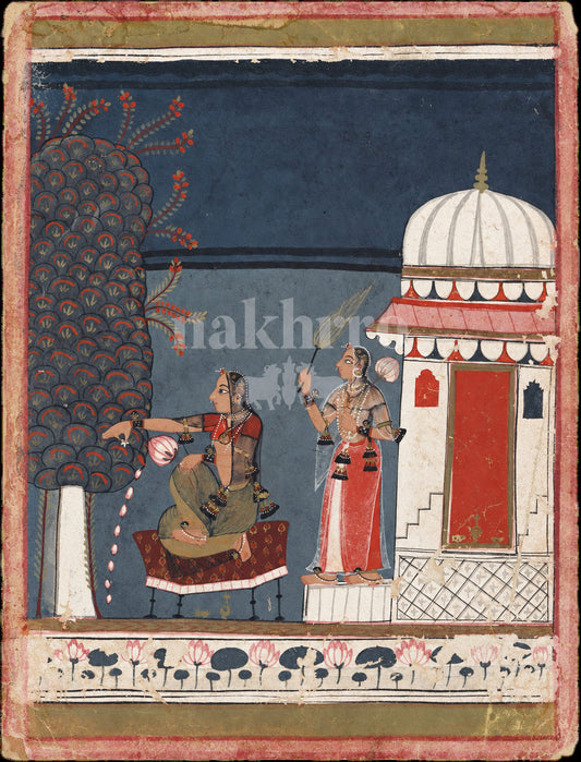 Lady Offering Flowers at a Shiva Shrine — artwork