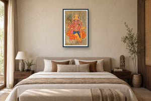 Maha Ganesha Postcard styled in a premium bedroom