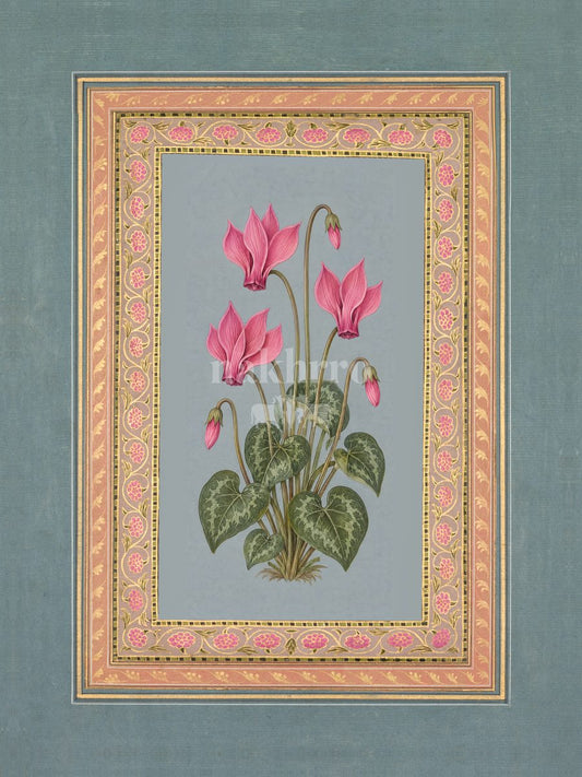 Gulabi Adaa — Persian Violet Mughal-inspired floral art print
