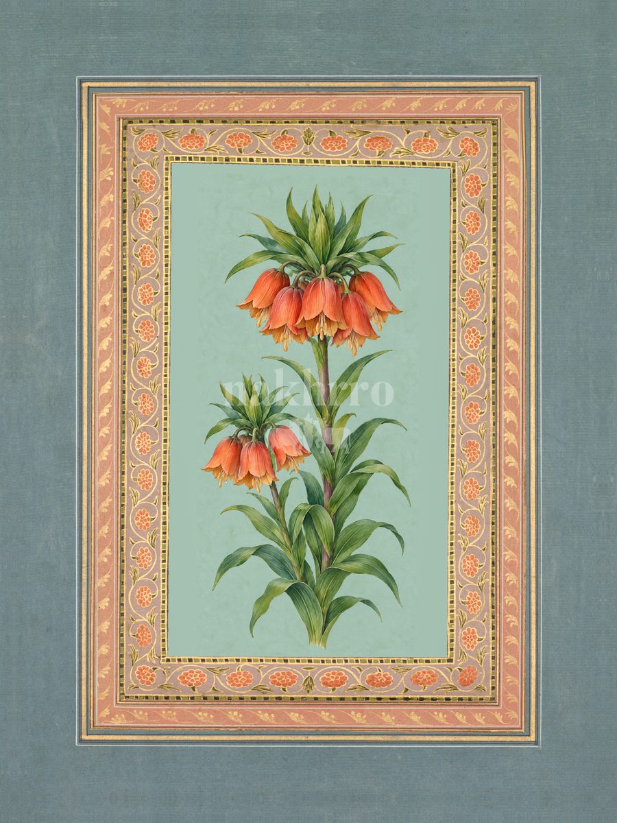 Kesar Rang — Crown Imperial Mughal-inspired floral art print