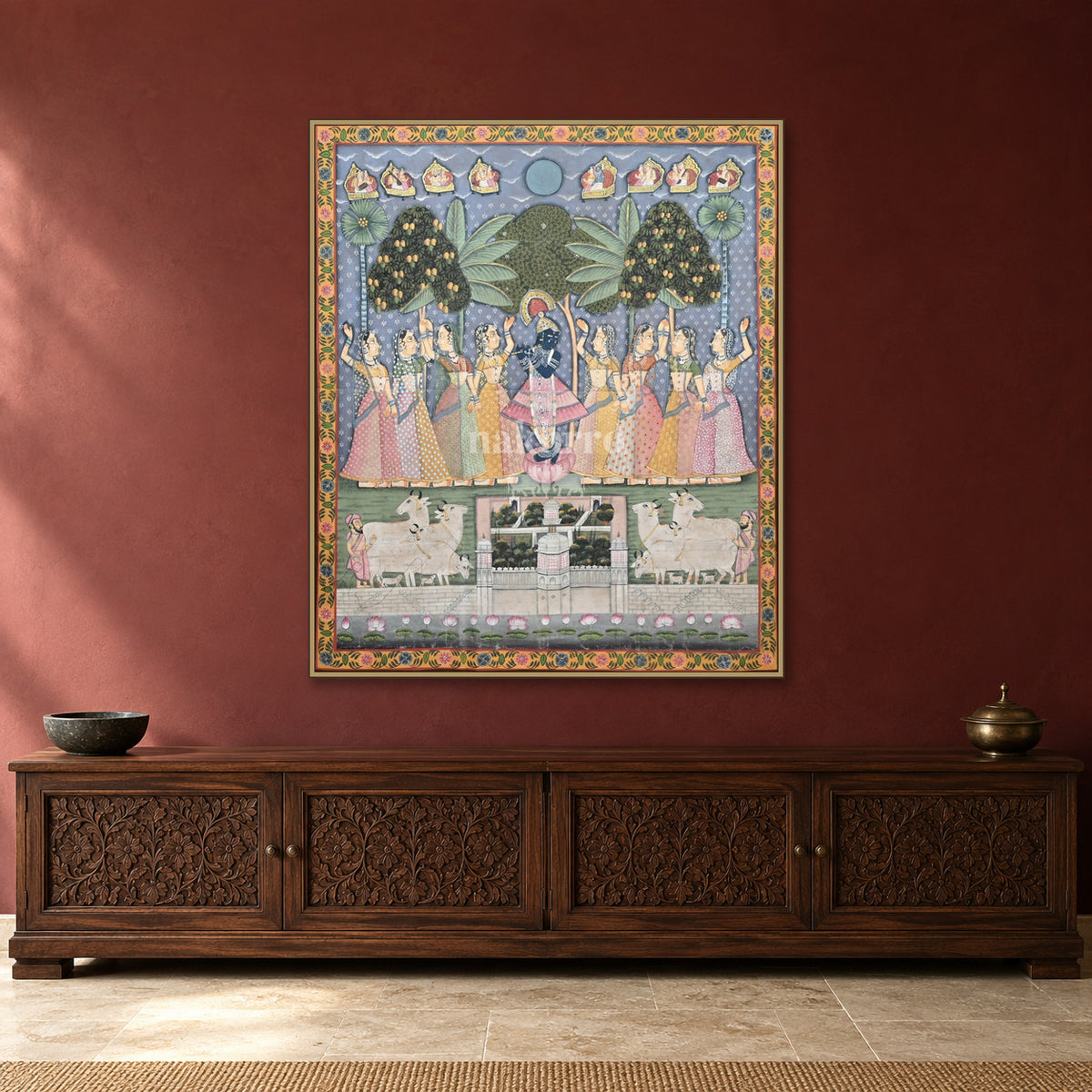 Krishna Raas beneath the Moon — Indian luxury interior styling, slim frame, room 3