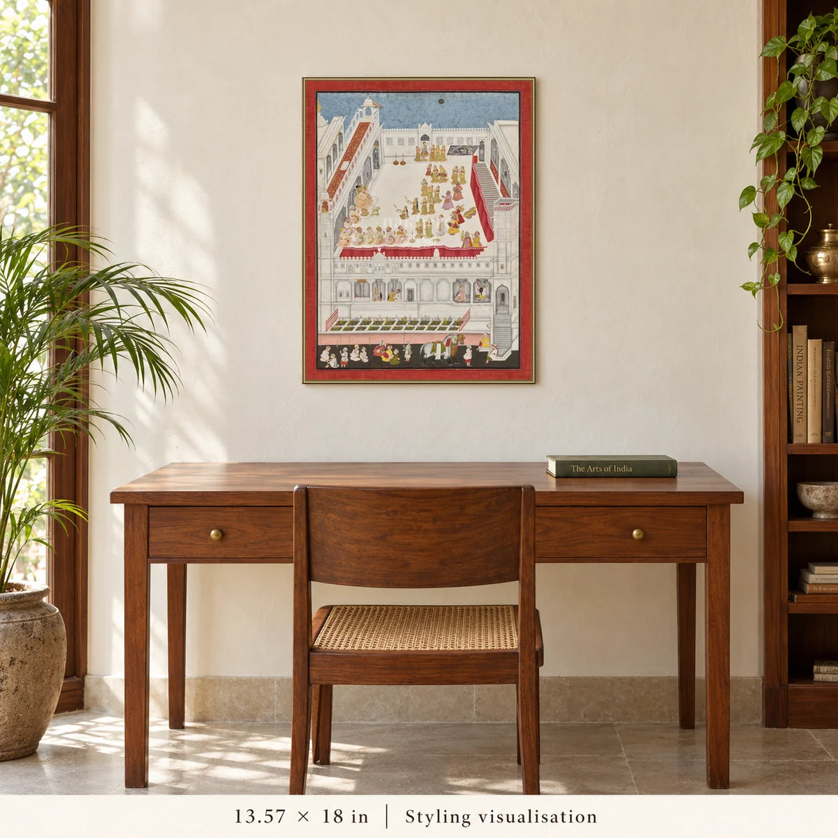 Palace Courtyard art print — study styling visualisation, 13.57 × 18 inches, with Nakhrro watermark