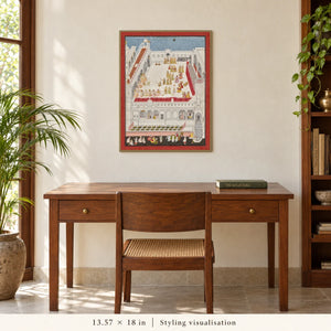 Palace Courtyard art print — study styling visualisation, 13.57 × 18 inches, with Nakhrro watermark