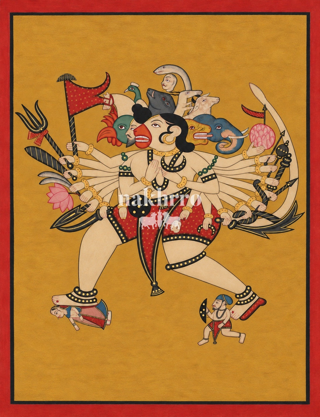 Panchmukhi Hanuman — A Modern Interpretation — complete artwork with Nakhrro watermark