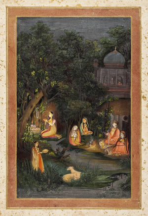 A Princess Visiting a Forest Shrine at Night, attributed to Mir Kalan Khan, circa 1760
