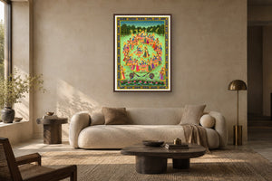 Raas Of Pichwai styled in a premium living room