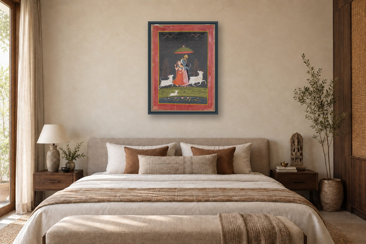 Radha Krishna at Night in a bedroom