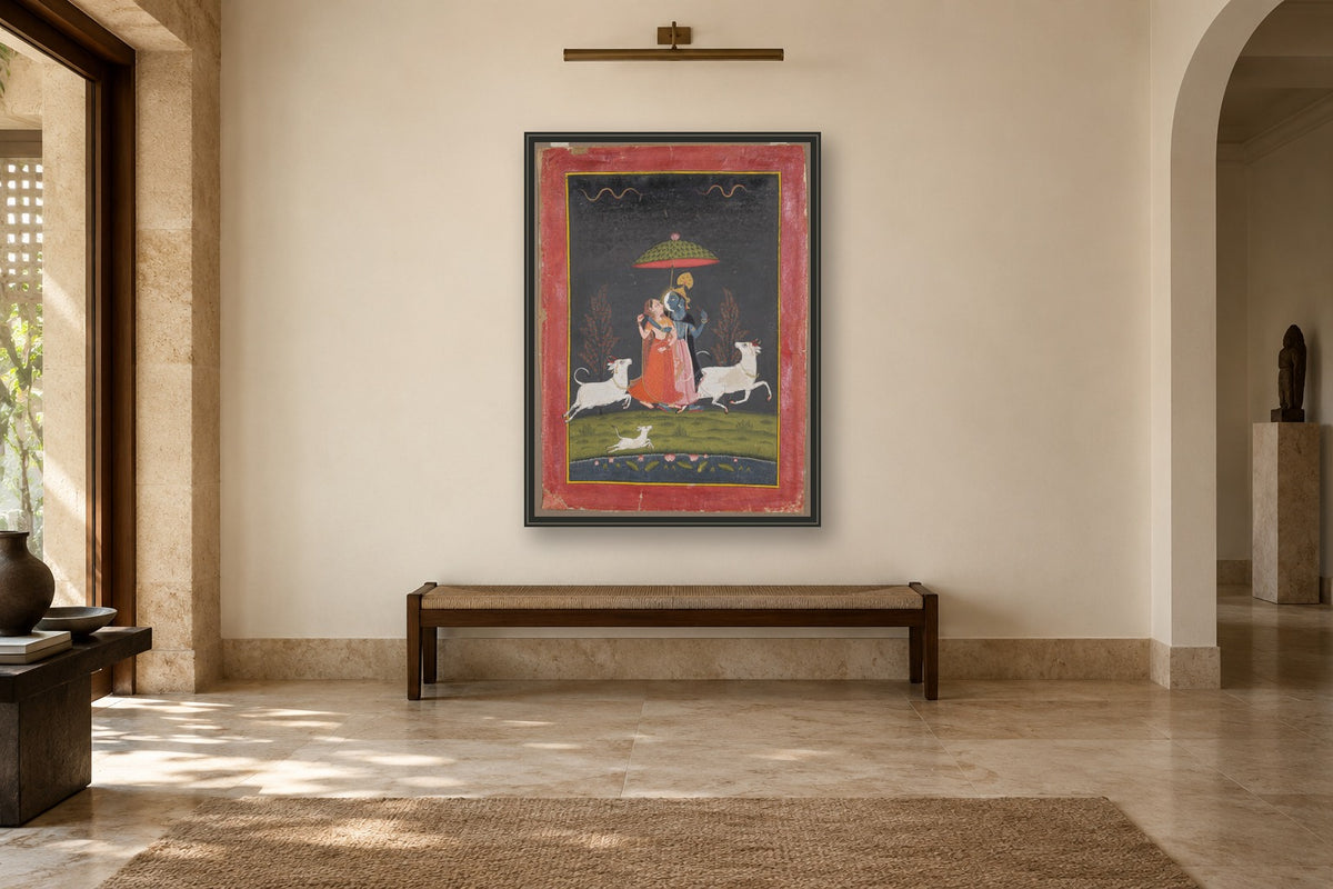 Radha Krishna at Night in a gallery room