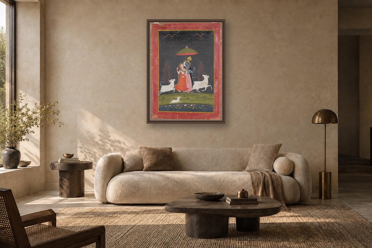 Radha Krishna at Night in a living room