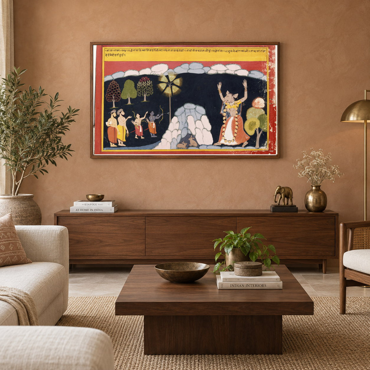 Rama Confronts Maricha museum-grade art print in a living room