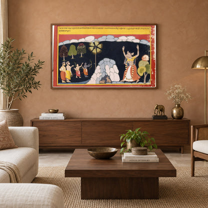 Rama Confronts Maricha museum-grade art print in a living room