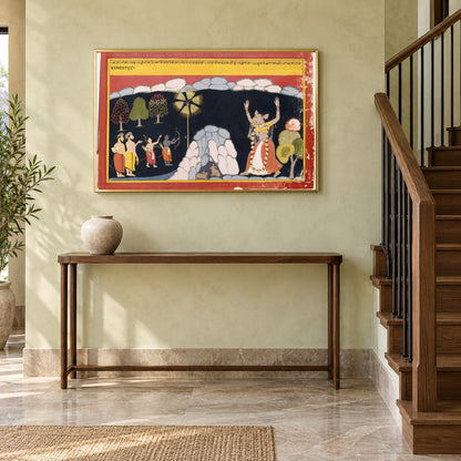 Rama Confronts Maricha museum-grade art print in a staircase