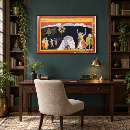 Rama Confronts Maricha museum-grade art print in a study