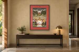 Ras Leela in Monsoon in an entryway