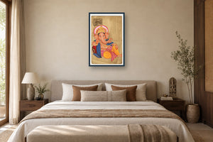 Relaxing Ganesha Postcard styled in a premium bedroom