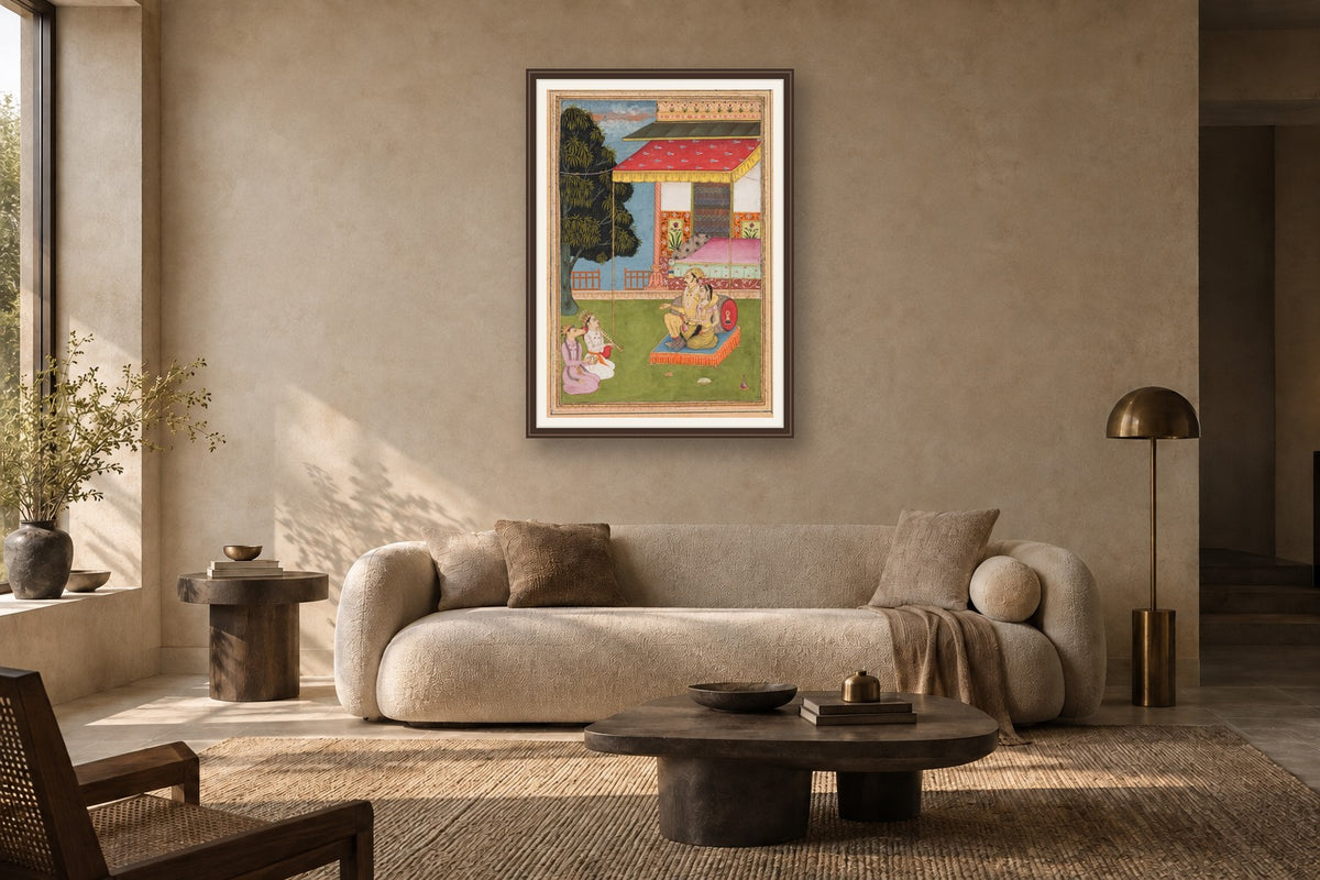 Royal Couple with Musicians museum-grade art print in a living room