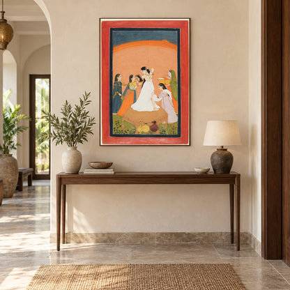 Royal Lady at Her Morning Toilette museum-grade art print in a entryway