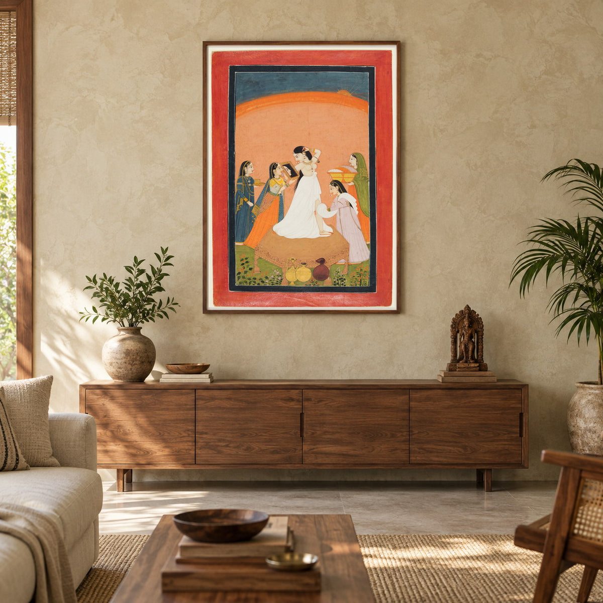 Royal Lady at Her Morning Toilette museum-grade art print in a living room
